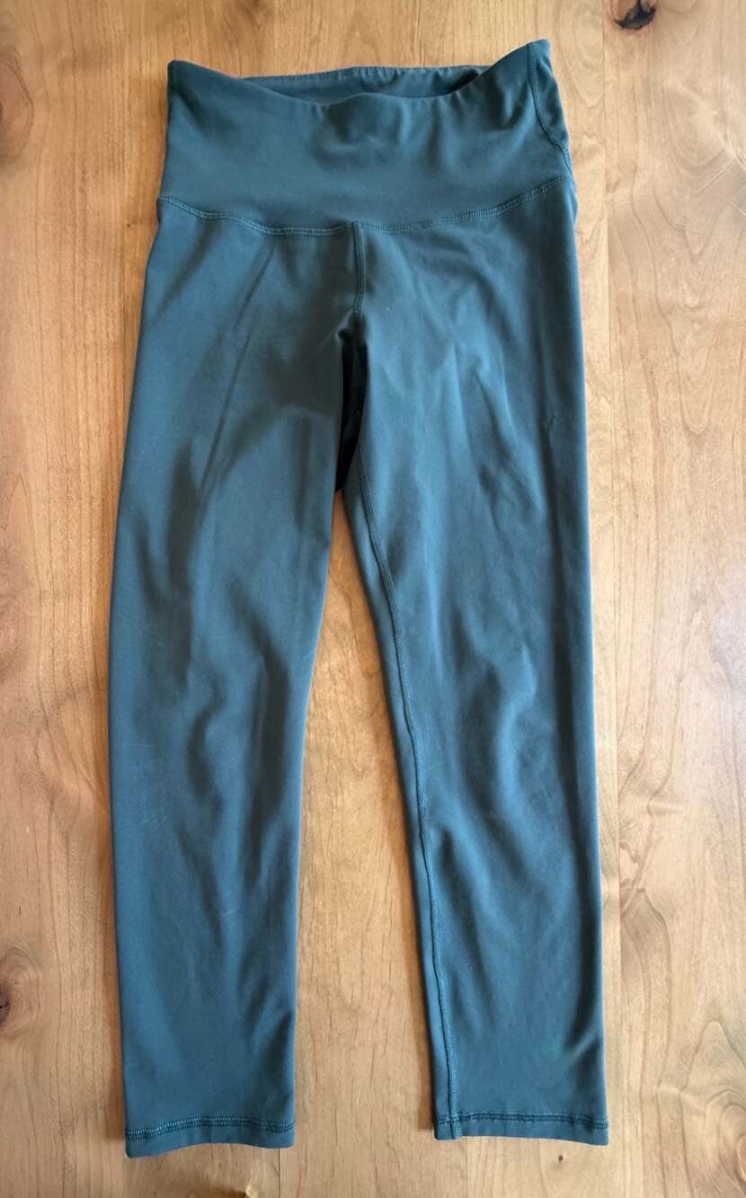 Old Navy Active Powerpress High-Rise Leggings Go-Dry Medium Tall Dark Teal Green